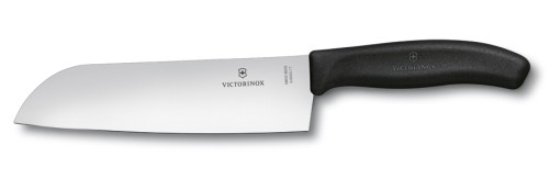Victorinox SwissClassic, Santokumesser, normaler Schliff, 17cm, schwarz, Geschenkschachtel
