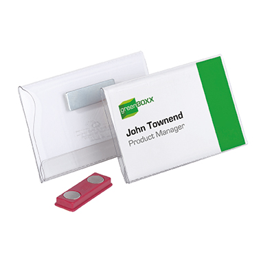 DURABLE Namensschild 90 x 54 mm (B x H) Magnet transparent 25 St./Pack.
