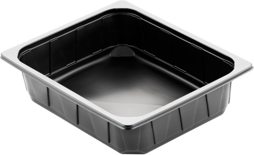 Duni PP-Schale 1/2 GN 325 x 265 x 60 mm Schwarz ungeteilt, 100 Stk/Krt (1 x 100 Stk)