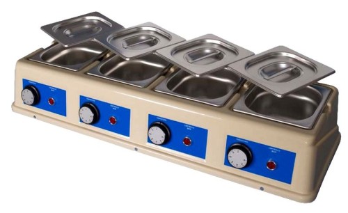 NEUMÄRKER Schokoladenschmelzer II 4x 1,5 Liter, inkl. 4x GN 1/6-Schale 760x250x130 mm