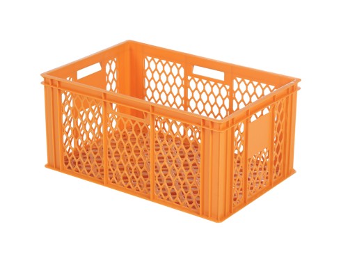 SARO Bäckereikiste 600X400X198mm Modell BK198 Made in Europe - Orangefarbiger, lebensmittelechte(r) Stapelbehälter /