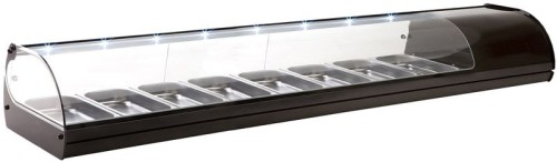 NEUMÄRKER Royal Cooling Tapas 8 - schwarz 8x GN 1/3 - 40 mm tief 1788x395x245 mm