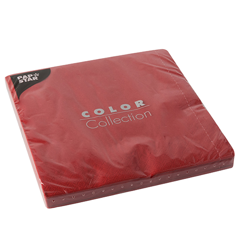 PAPSTAR 20 Servietten, 3-lagig 1/4-Falz 40 cm x 40 cm rot