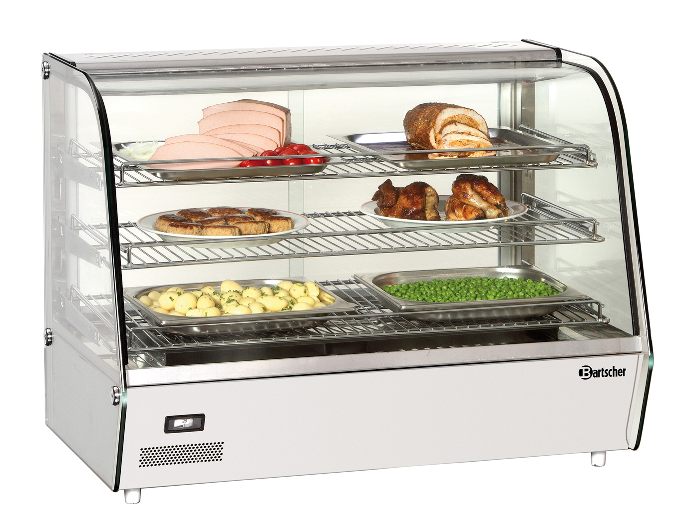 Bartscher Heiße Theke Bartscher DeliPlus II |Sicherheitsglas: Ja | Maße: 87 x 58,5 x 68,5 cm.Gewicht: 42,8 kg