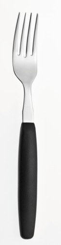 Brotzeitgabel 18/10 mit schwarzen Kunststoffgriffen