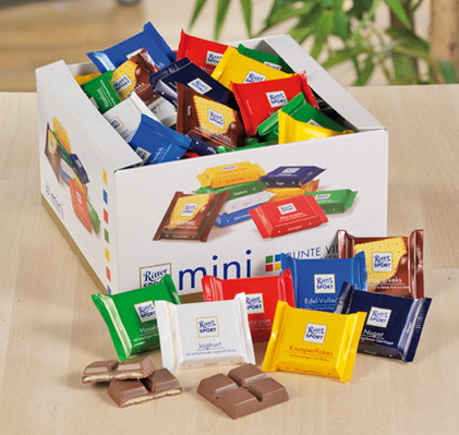 Ritter Sport Mini Bunter Mix 1,55KG Inhalt: 84 Stück à 16,6 g.