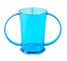 Roltex Trinkbecher mit 2 Henkeln und 250 ml Füllvermögen, BPA-frei, in transparentem blau