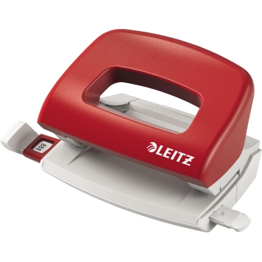 Leitz Locher New NeXXt 8 cm 10 Bl. (80 g/m²) mit Anschlagschiene rot