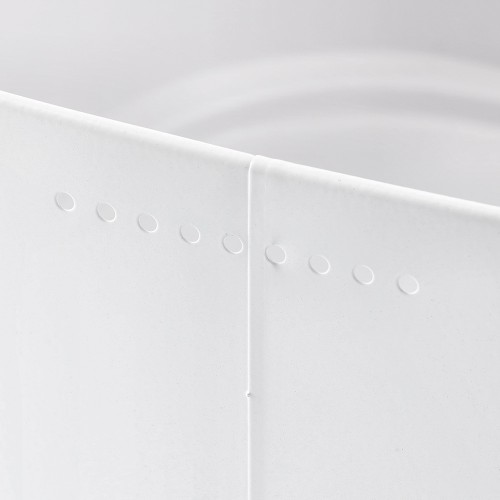 Brotkasten m. Bambusdeckel, Metall, weiß / Maße: 26,5x26,5x14,5 cm