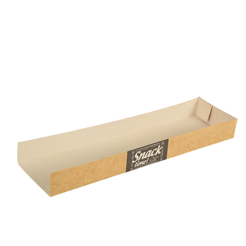 50 Snacktrays, Pappe "pure" 3 cm x 7,5 cm x 28,5 cm "Good Food" von PAPSTAR