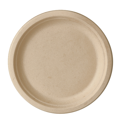 PAPSTAR 50 Teller, Zuckerrohr "pure" ungeteilt Ø 23 cm · 2 cm natur