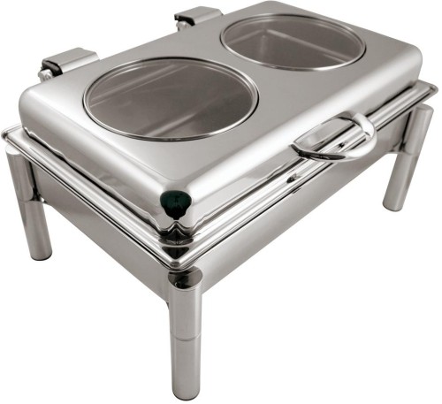 Sambonet Buffet Atlantic Edelst.Glas US eckig Speisenwärmer ABS 54