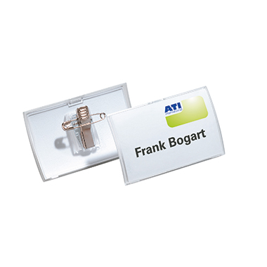 DURABLE Namensschild Click Fold 75 x 40 mm (B x H) Kombiklemme transparent