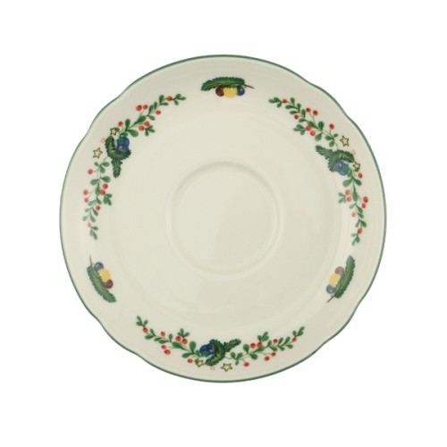 Seltmann Untere zur Teetasse 13 cm, Form: Marieluise, Glasur: elfenbein, Dekor: 43607 Weihnachten