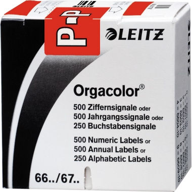 Leitz Buchstabensignal Orgacolor® Orgacolor Registratursysteme P selbstklebend Kunstdruckpapier rot