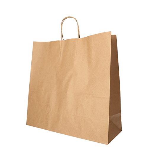 25 Tragetaschen, Papier 35 cm x 35 cm x 14 cm braun mit gedrehtem Tragegriff von PAPSTAR