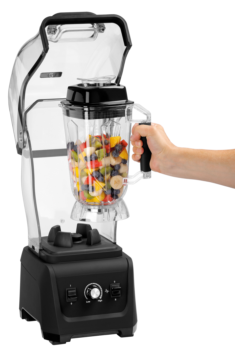 Bartscher Blender PRO XTRA 2,5L | AusführungMesser: Edelstahl ,6-flügelig | Maße: 24 x 30 x56,5 cm. Gewicht: 9,1 kg