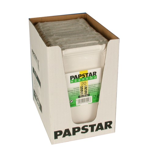 PAPSTAR 20 Teller, Pappe "pure" eckig 13 cm x 20 cm weiss