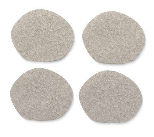 Untersetzer Stone PU-Leder hellgrau 4Stk 12,0x10,0x0,2 cm von Kela