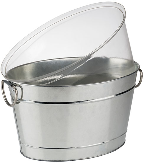 Getränkewanne -TIN- 40 x 28 cm, H: 22 cm Metall, verzinkt, PVC mit Kunststoffeinsatz 11 Liter nicht spülmaschinengeeignet