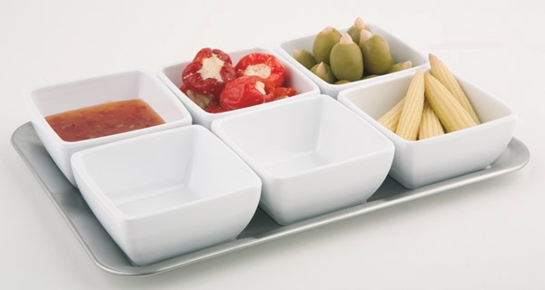 Tablett -PURE- 29 x 20 cm Edelstahl, matt poliert spülmaschinengeeignet stapelbar