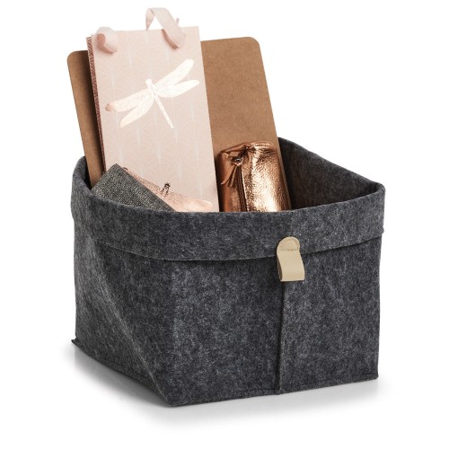 Aufbewahrungskorb, Filz, anthrazit. Länge: 240 mm. Breite: 240 mm. Höhe: 250 mm