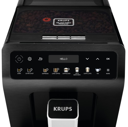 KRUPS Kaffeevollautomat Evidence Plus One-Touch-Cappuccino EA8948 Schwarz-Metallic und 14 Getränkespezialitäten