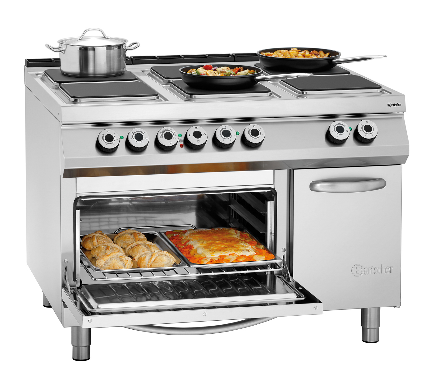 Bartscher 6 Platten Elektroherd, EBO 2/1GN |Inklusive: - | Maße: 120 x 90 x 90,0 cm. Gewicht:172,6 kg