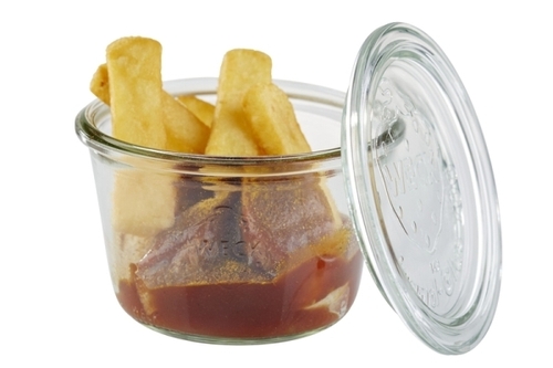 Weck-Glas mit Deckel, 3er Set Ø 11 cm, H: 7,5 cm Sturzform 370 ml Set bestehend aus: 3 Gläser + 3 Deckel