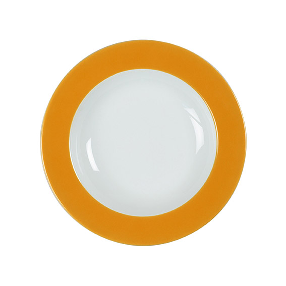 Teller tief 22 cm - Form: Table Selection - Dekor, 66275 curry - aus Porzellan. Hersteller:, Eschenbach. "Made in Germany".