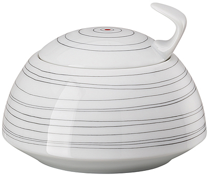 TAC Gropius Stripes 2.0 von Rosenthal, Zuckerdose für 6 Personen, aus Porzellan, spülmaschinengeeignet