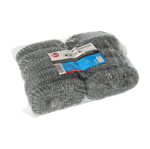 PAPSTAR 10 Topfreiniger, Draht rund Ø 12 cm, 3 cm silber , kratzend
