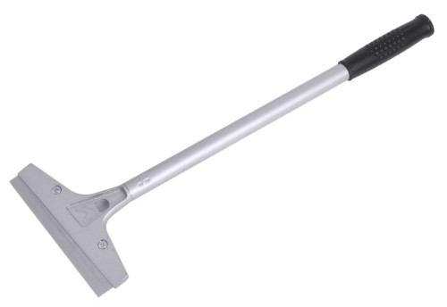 Stielschaber ummanteltes 18 mm Stahlrohr mit schwarzem Kunststoffgriff, Klingenhalterung aus Zinkguss, Klinge aus geschärftem und