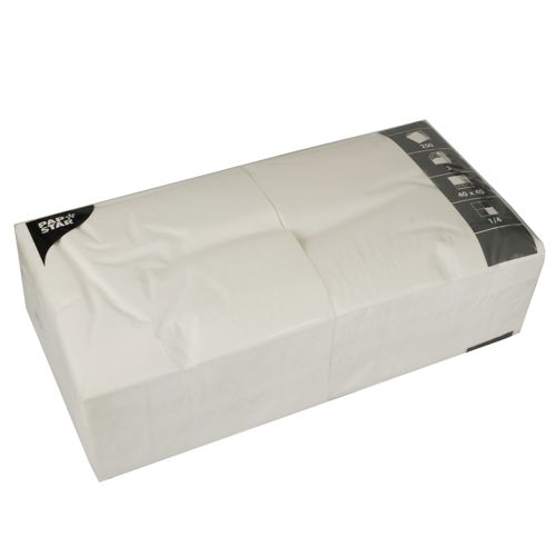 250 Servietten, 3-lagig 1/4-Falz 40 cm x 40 cm weiss von PAPSTAR