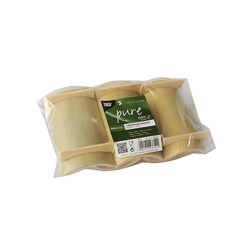 5 Fingerfood - Schalen, Bambus "pure" eckig 10 cm x 5,7 cm x 2,3 cm von PAPSTAR