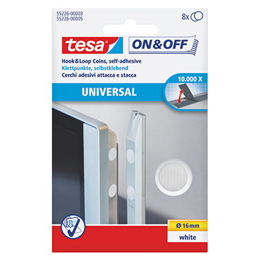 tesa® Klettpunkte On  Off selbstklebend weiß