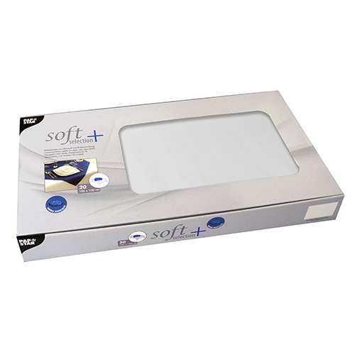 PAPSTAR 20 Mitteldecken, stoffähnlich, Vlies soft selection plus 100 cm x 100 cm weiss