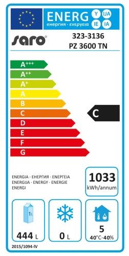 SARO Pizzatisch Modell PZ 3600 TN - Material: (Gehäuse und Innenraum) Edelstahl; (Arbeitsfläche mit Aufkantung) Granit - 3 Türen,