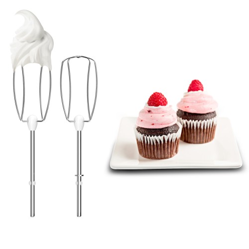 Tefal Prep'Mix+ Handmixer, Ideal für leichte und zähe Zubereitungen, Leistungsstarker 500-W-Motor, 5 Geschwindigkeiten, Turbo-Funktion, 2 Rührbesen,