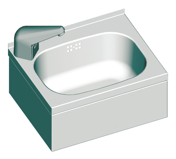 BLANCO Handwaschbecken mit 3-seitiger Beckenverkleidung, mit selektiv gesteuerter Armatur 1/2" (Anschluß 230 V), 3-seitig 30 mm