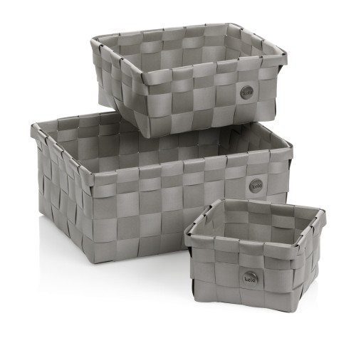 Kela Korb-Set Neo aus Polypropylen (PP), silbergrau