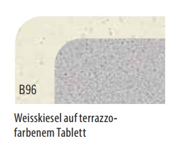 Cambro Tablett Weisskiesel auf terrazzzofarbenem Tablett Maße: 53 x 37 cm