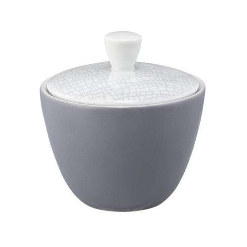 Seltmann Zuckerdose 0,26 l, rund, Form: Life, Dekor: 25675 Fashion elegant grey, hohe Kantenschlagfestigkeit, Made in Germany