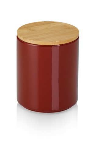 Kela Vorratsdose Cady aus Keramik, rot, Höhe ca. 150mm, Ø 120mm , Inhalt: 1 L