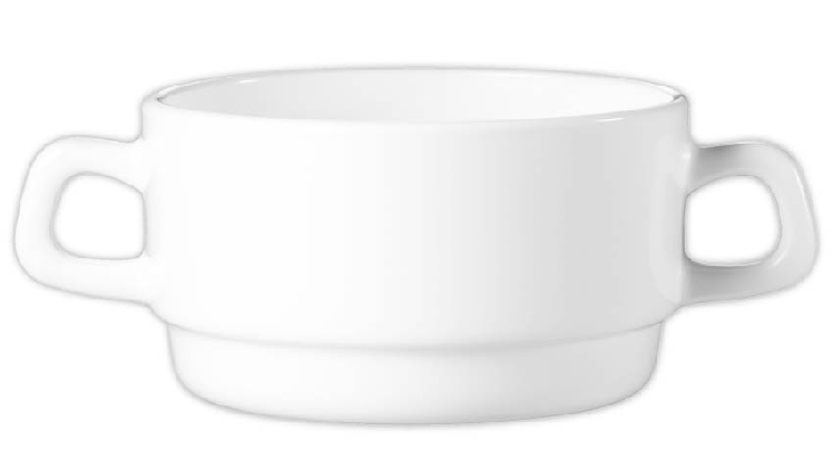 Suppenobertasse 32 cl, 2 Henkel, Form Restaurant uni weiß ARCOPAL