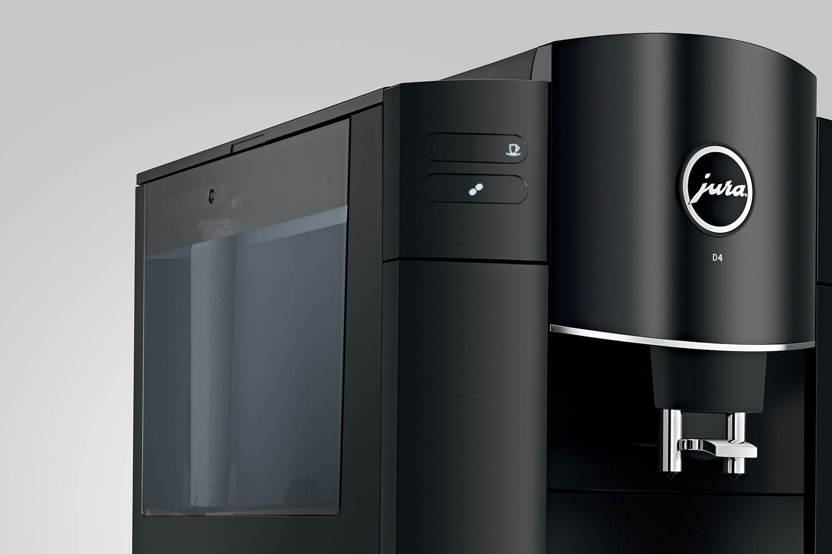 Kaffeevollautomat D4 Piano Black, mit 1,9 Liter Wassertank und 2 Bohnenbehältern, Breite 28cm, Höhe 34,5cm, Tiefe 41,5cm