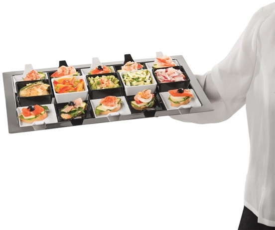 GN 1/1 Tablett -FRAMES- 53 x 32,5 cm, H: 2 cm Edelstahl 18/10 spülmaschinengeeignet