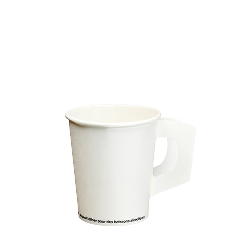 PAPSTAR 80 Trinkbecher mit Henkel, Pappe 0,18 l Ø 7,3 cm - 7,8 cm weiss
