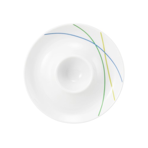 Seltmann Eierbecher mit Ablage, rund, Form: Community, Dekor: 57403 Green Line, hohe Kantenschlagfestigkeit, Made in Germany