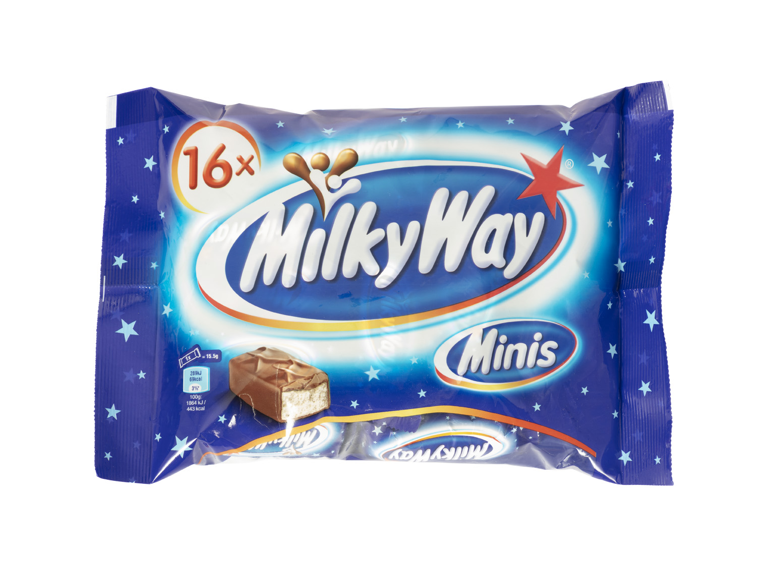 Milky Way Mini Schokoladen-Riegel mit Milchcreme Inhalt: 275g, 16 Stück je Beutel.